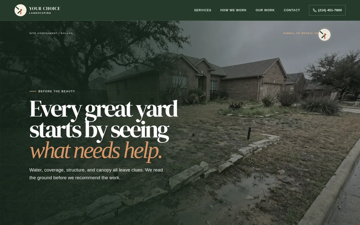Your Choice Landscaping website preview
